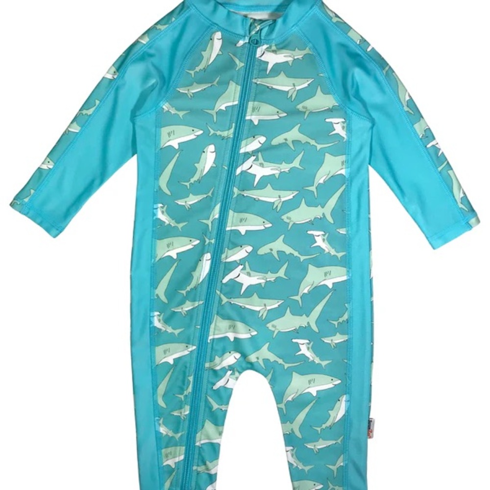 SwimZip Deep Blue Sharks Rashguard